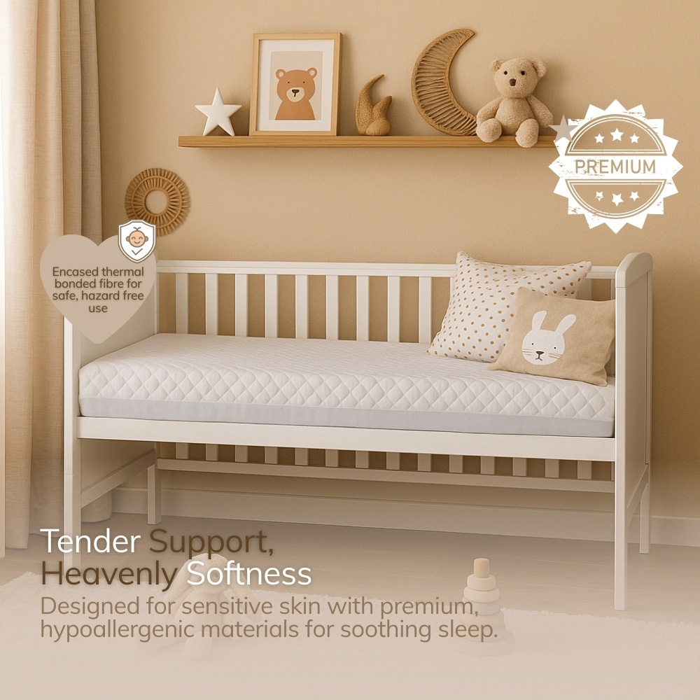 Opulent Home Waterproof Hypoallergenic Baby Cot Bed Mattress 140 x 70 x 7.5cm Image 4