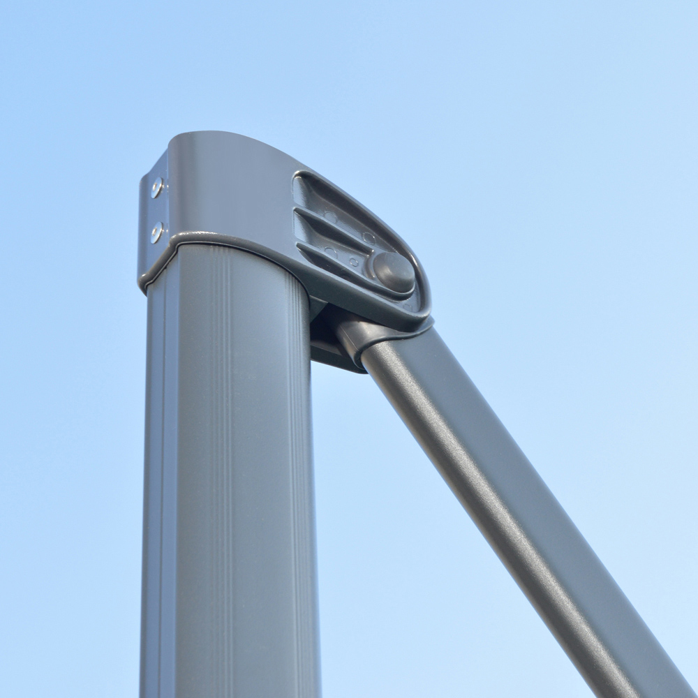 Outsunny Grey Crank and Tilt Cantilever Parasol with Cross Base 3m Image 3