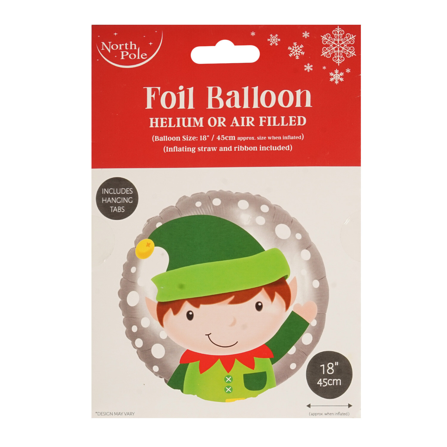 18" Elf Head Foil Balloon - Silver Image