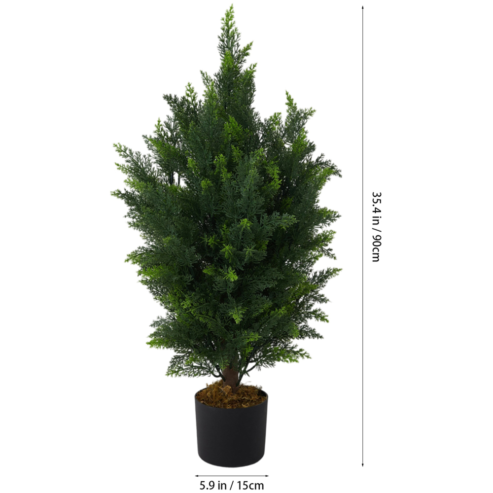 Living and Home Decorative Artificial Cypress Tree in Pot 90cm Image 7
