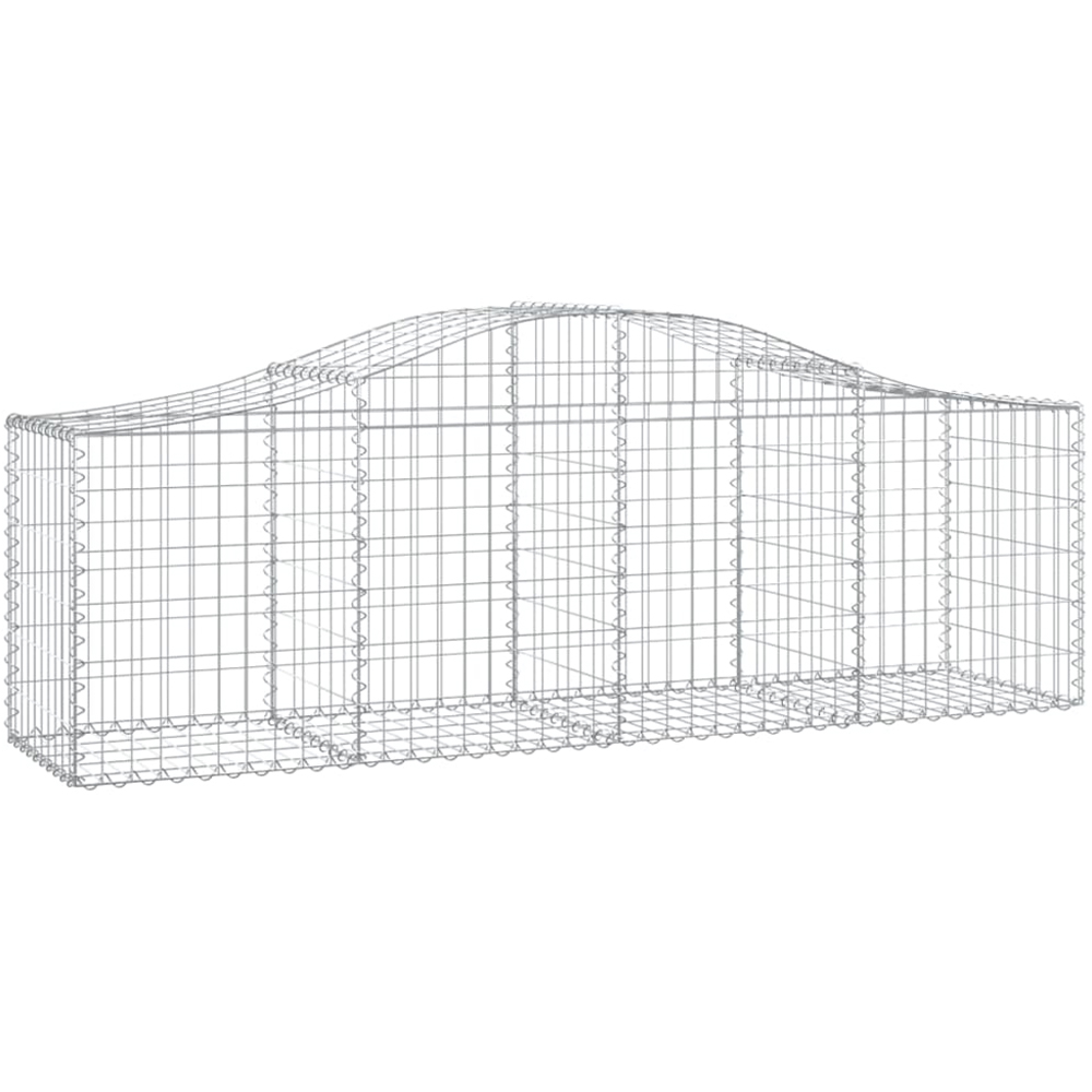 vidaXL Silver Galvanised Iron Gabion Basket 200 x 50 x 60/80cm 10 Pack Image 1