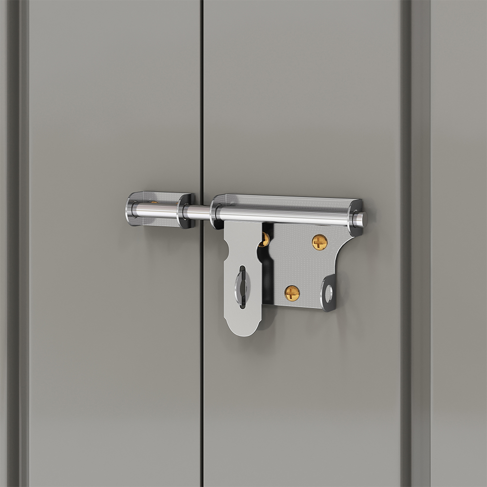 Living and Home 6.7 x 6.4ft Grey Lockable Bike Metal Storage Shed Image 5