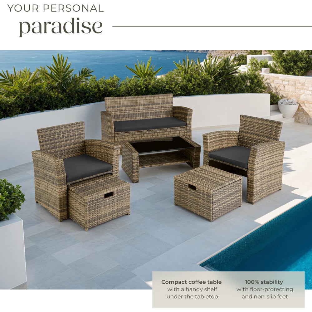tectake Modena 4 Seater Nature Garden Furniture Set Image 4