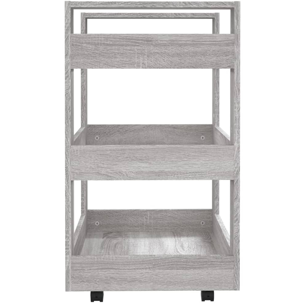vidaXL 3 Shelf Grey Sonoma Kitchen Trolley Image 3