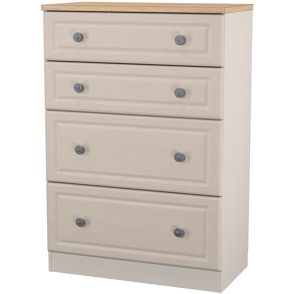 Crowndale Norfolk 4 Drawer Kashmir Ash and Bardolino Oak Deep Chest of Drawers Ready Assembled Image 3