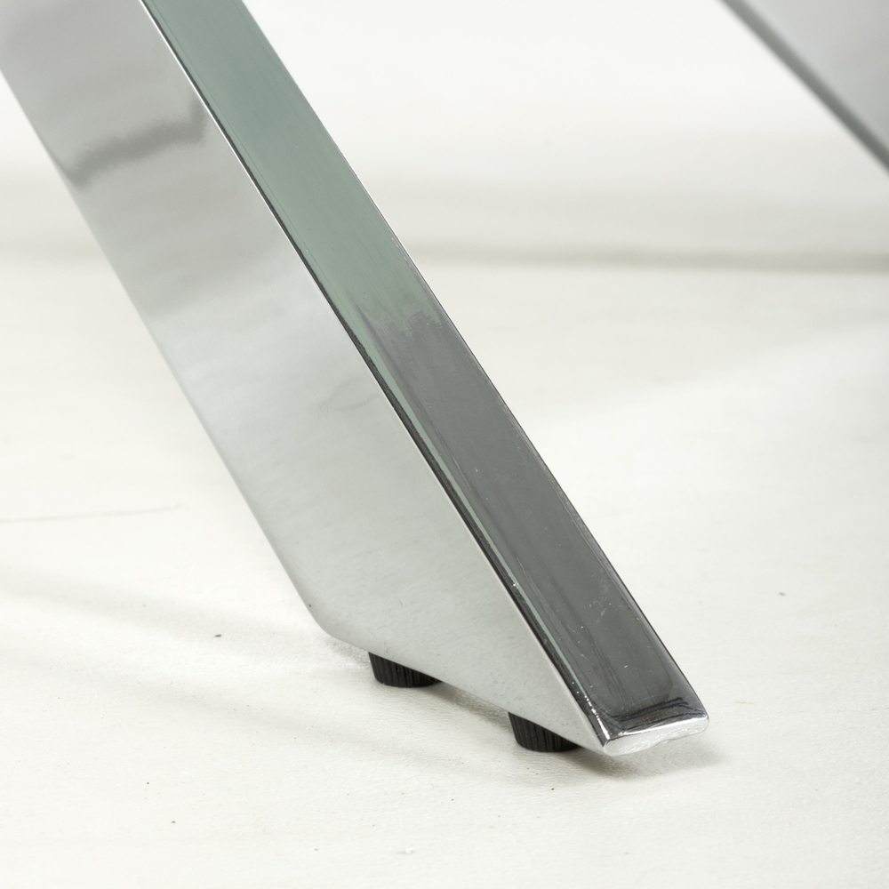 wilko Monaco 4 Seater Marble Glass Dining Table Chrome and White Image 6