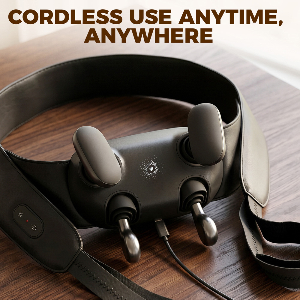 HOMCOM Heat and 4D Shiatsu Shoulder and Neck Cordless Massager Image 6