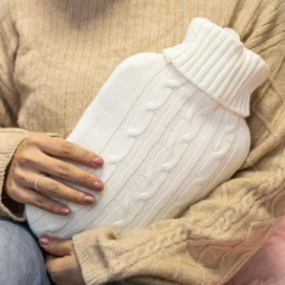 Marco Paul Cream Soft Touch Cover Bed Warmer Hot Water Bottle 2L Image 3