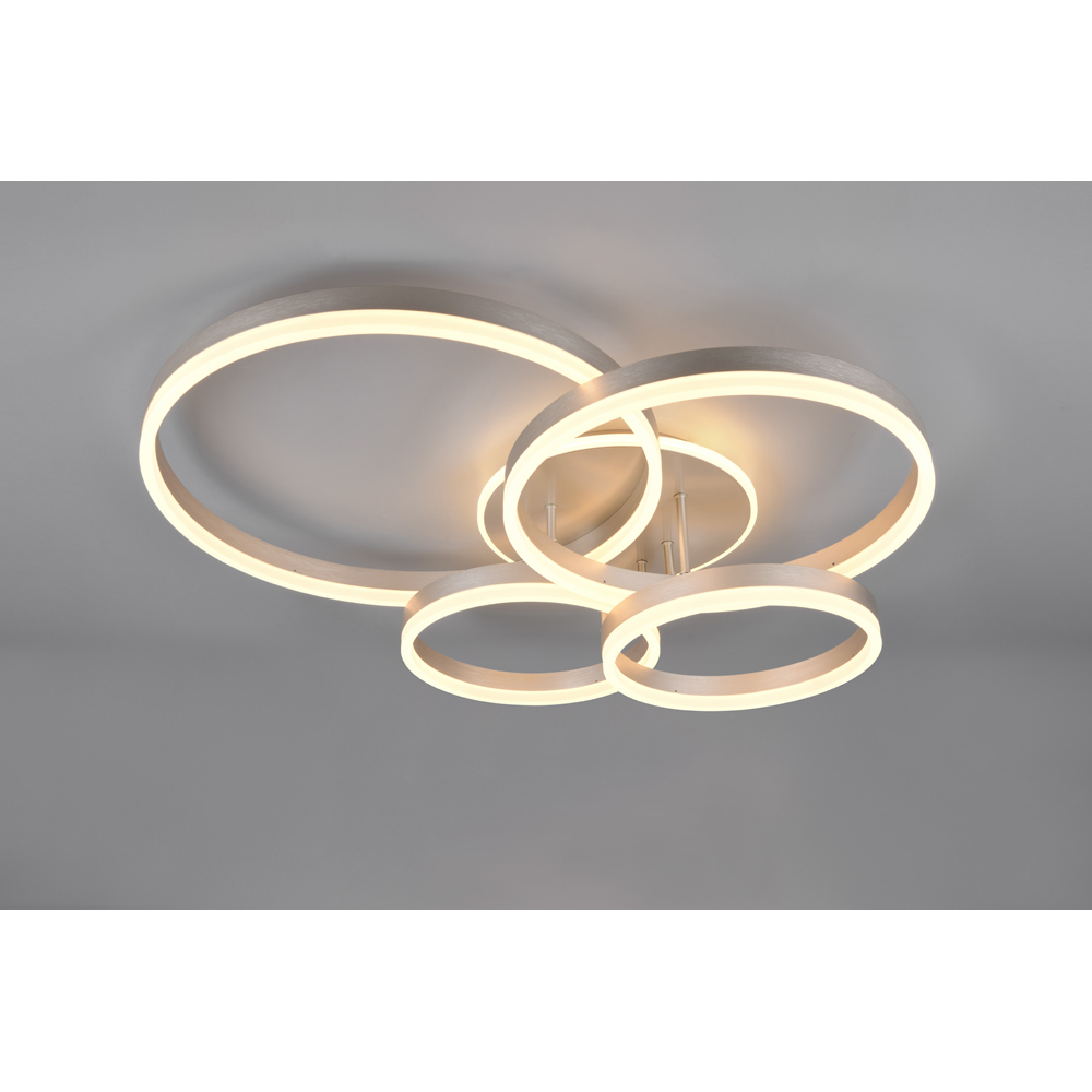 TRIO Drake Nickel Matt Integrated LED Ceiling Light Image 2