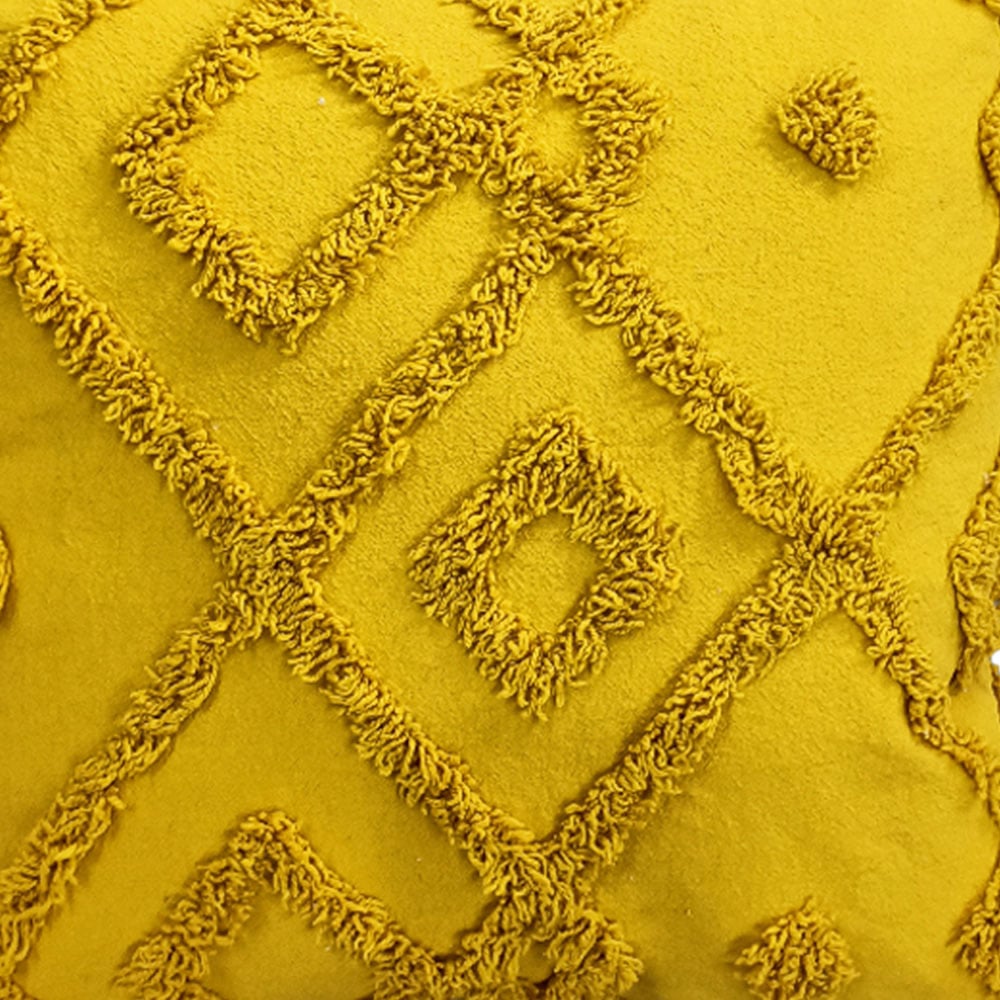 Velosso Diamond Tuft Ochre Filled Cushion 43 x 43cm 2 Pack Image 2