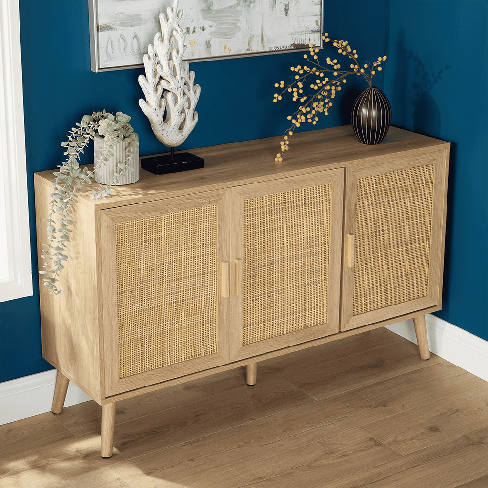 Home Source Astbury 3 Door Rattan Front Sideboard Image 7