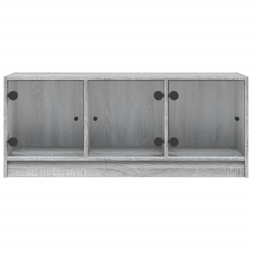 vidaXL 3 Glass Door Grey Sonoma TV Cabinet Image 5