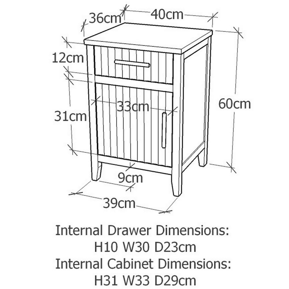 Monti Single Door Single Drawer Charcoal Bedside Table Image 9