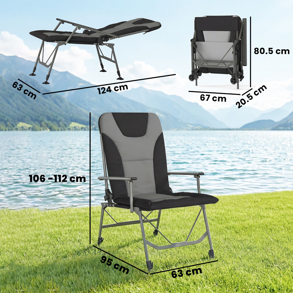 Outsunny Black Reclining Camping Chair Image 9