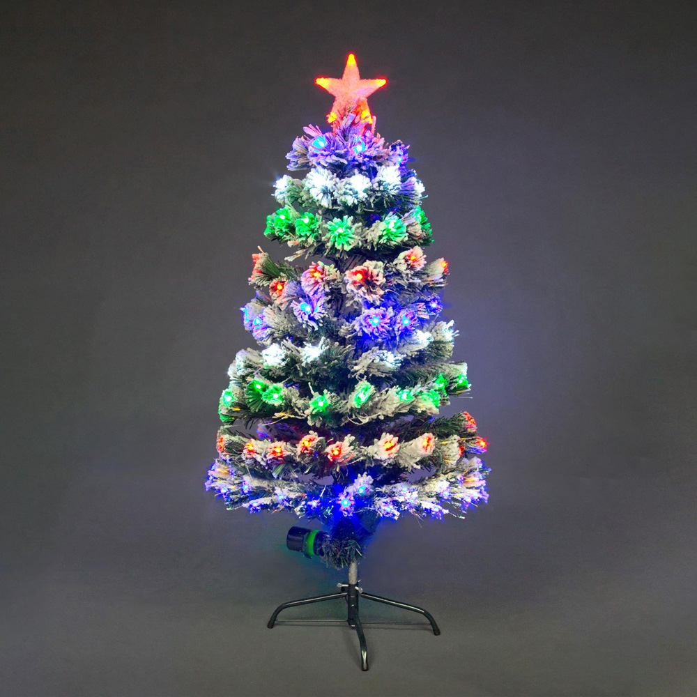 Shatchi Fibre Optic Frosted Aurora Artificial Christmas Tree 3ft Image 2