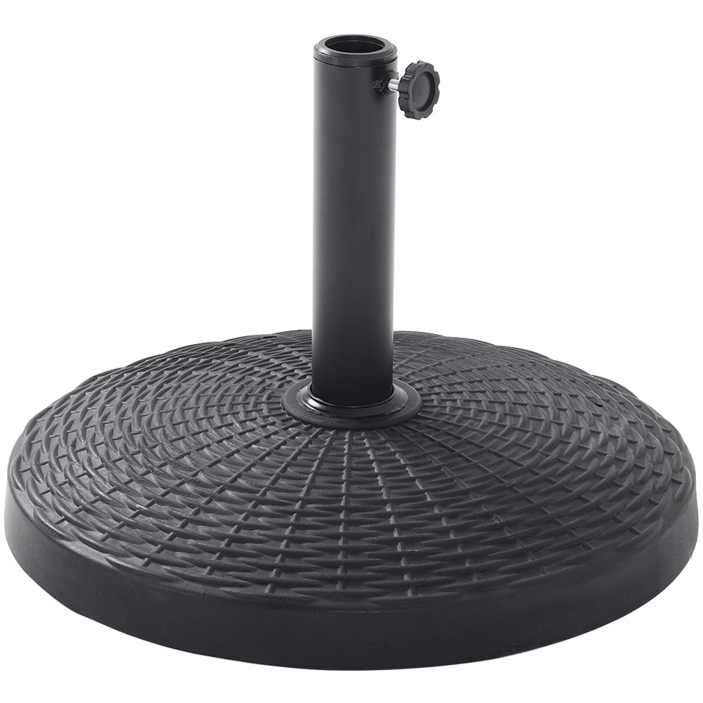 Living and Home Beige 24 Solar LED Crank and Tilt Parasol with Resin Woven Base 3m Image 6