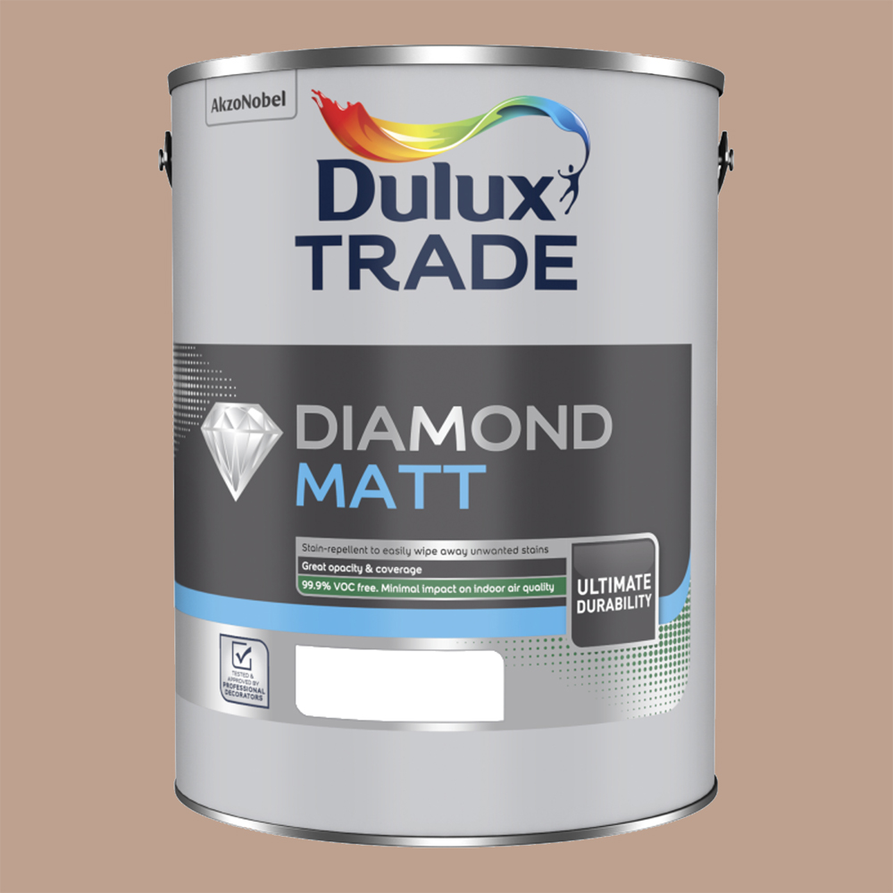 Dulux Trade Cookie Dough Walls and Ceilings Diamond Matt Paint 5L Image 2