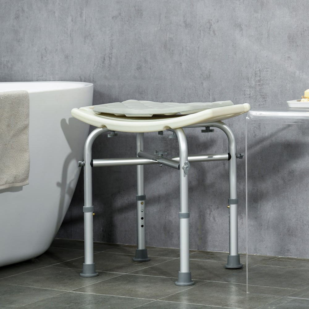 Portland Height Adjustable Aluminium Shower Stool Image 4