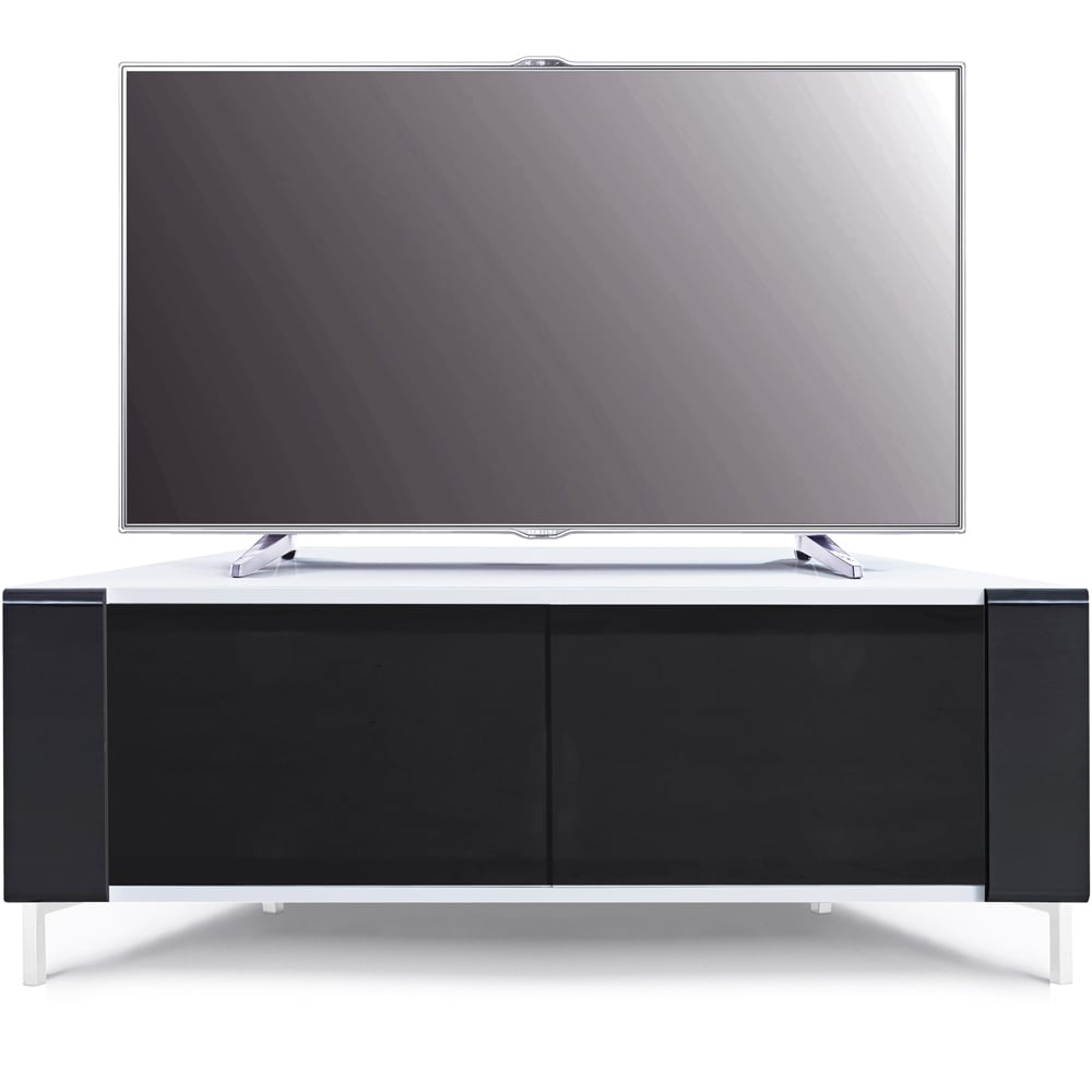 MDA Designs Corvus 2 Door White and Black TV Cabinet Image 4