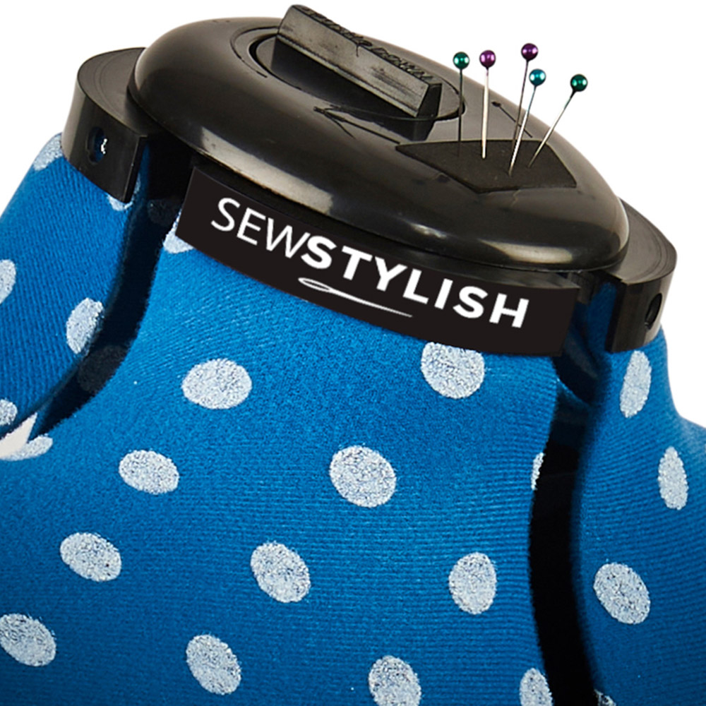 Sewing Online 5902A Duck Egg Polka Adjustable 8-Part Dressmakers Dummy with Hem Marker Small Image 4