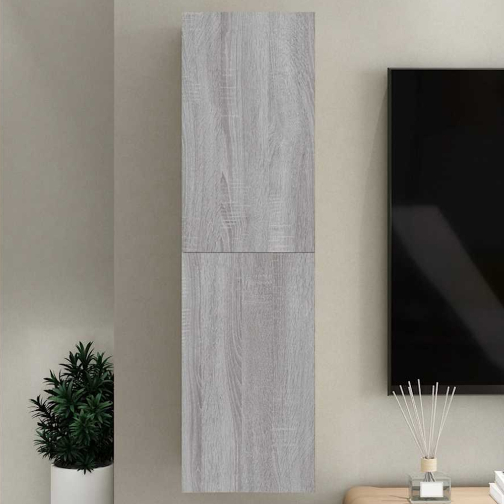 vidaXL Single Door Grey Sonoma Wall Mounted TV Cabinet Image 1