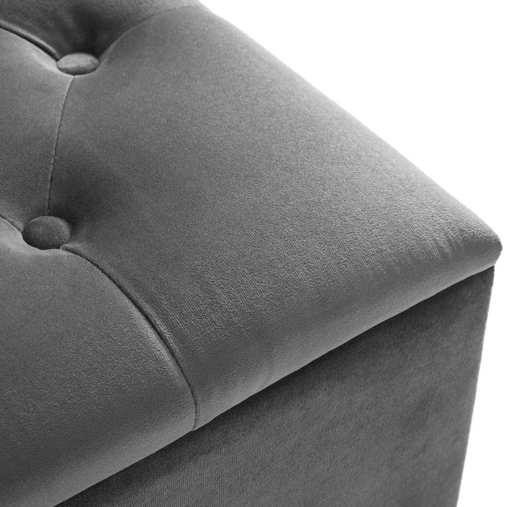 Julian Bowen Ravello Dark Grey Velvet Blanket Box Image 7