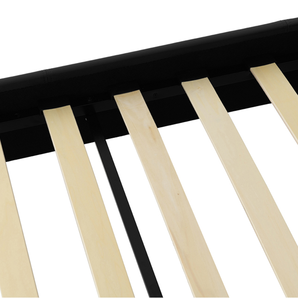 Seconique Prado Double Black PU Faux Leather Bed Image 6