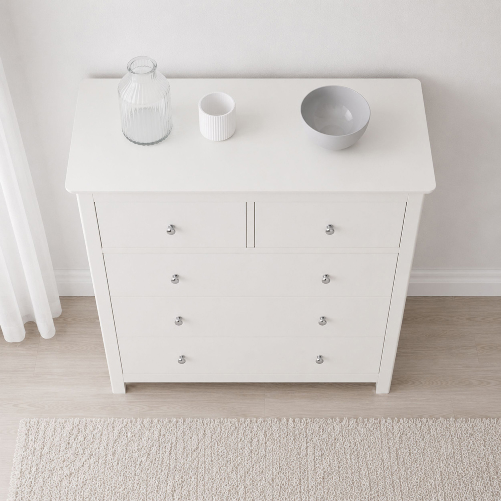 Core Products Nairn 5 Drawer White Chest of Drawers Image 7