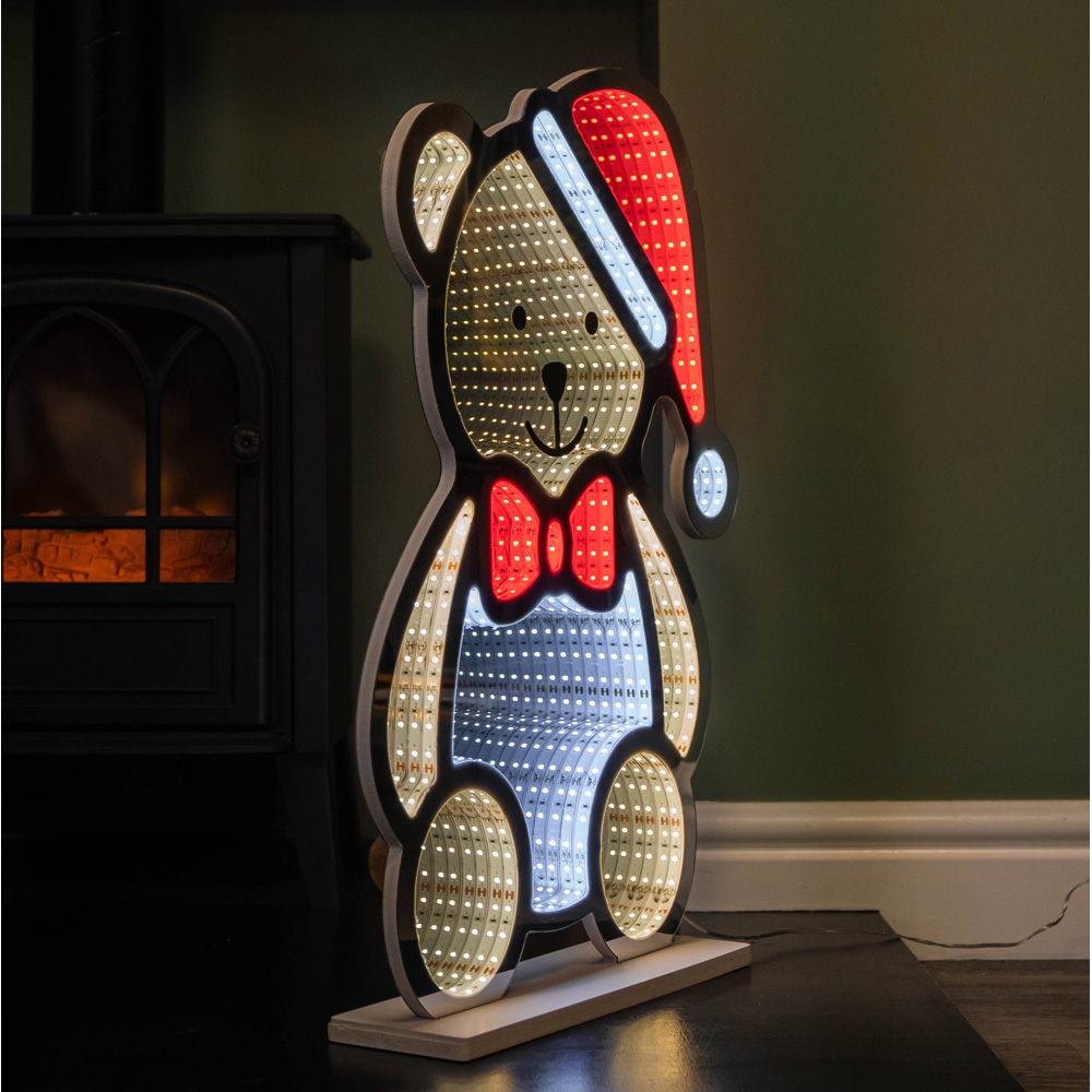 Samuel Alexander Light Up Teddy Bear in Santa Hat Infinity Christmas Decoration 60cm Image 3