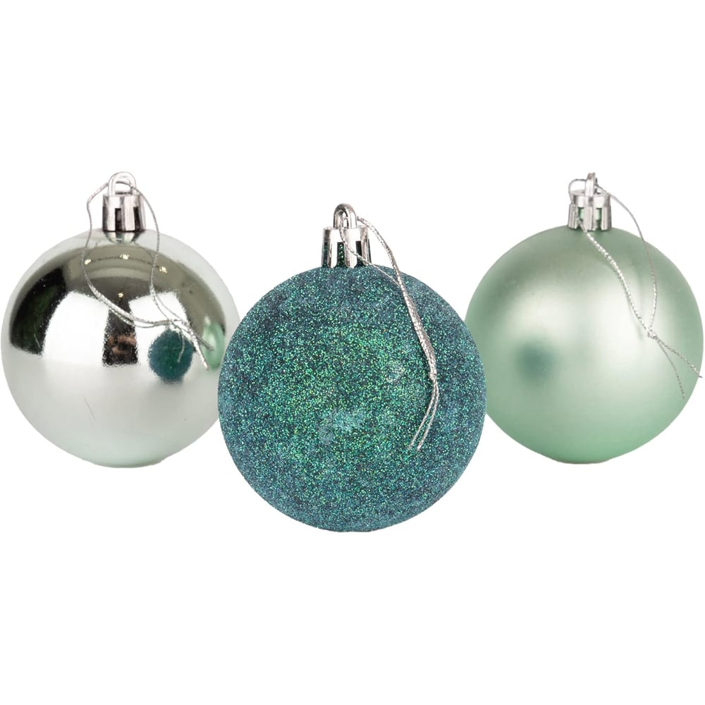Shatchi 5cm Turquoise Shatterproof Christmas Bauble 24 Pack Image 2