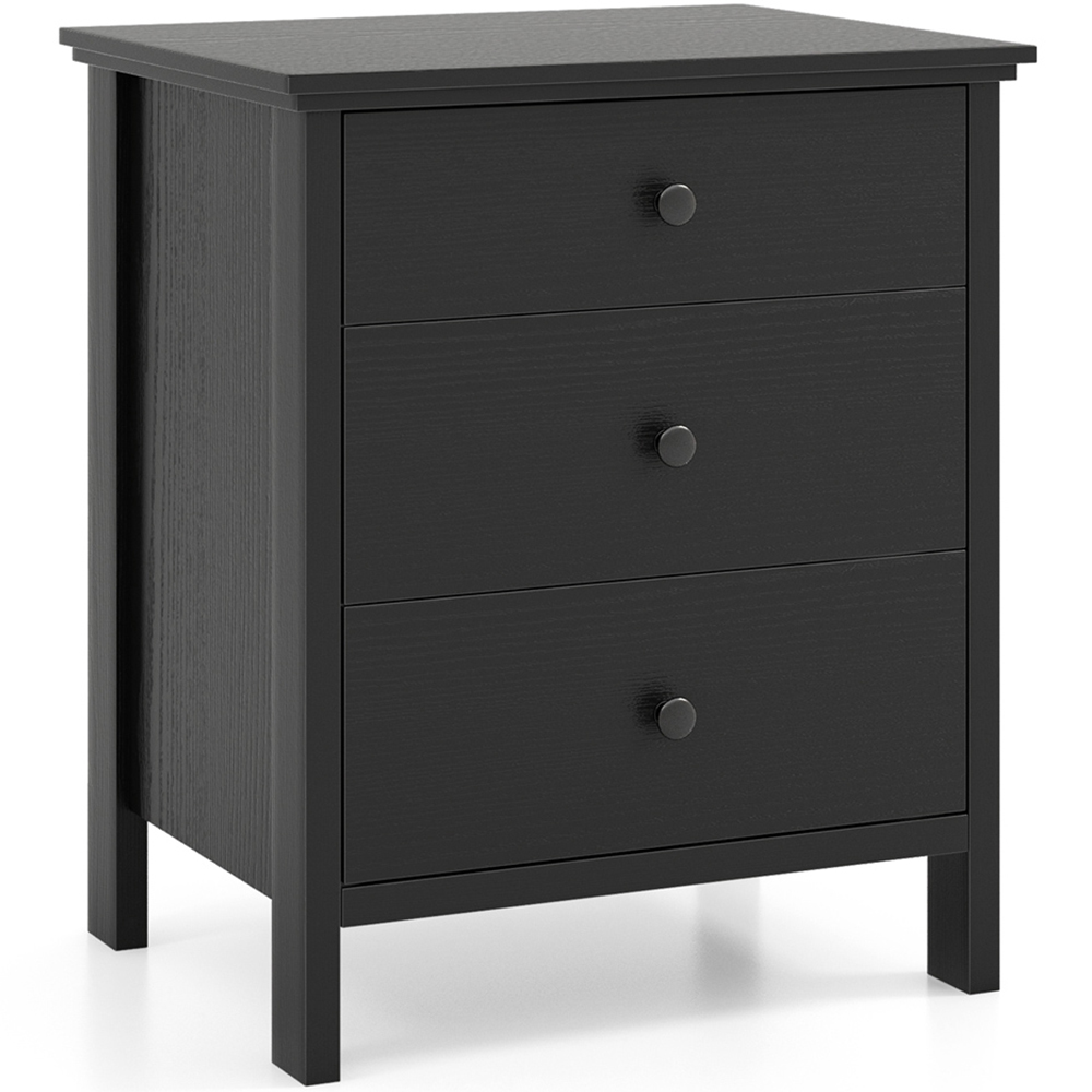 Costway 3 Drawer Black Compact Chest of Drawers Image 2