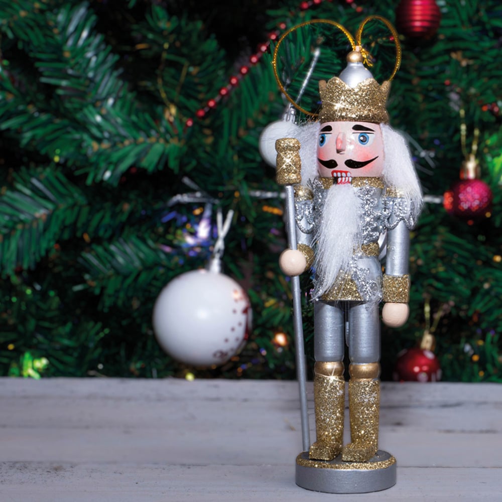 St Helens Gold and Silver Nutcracker with Crown Image 4