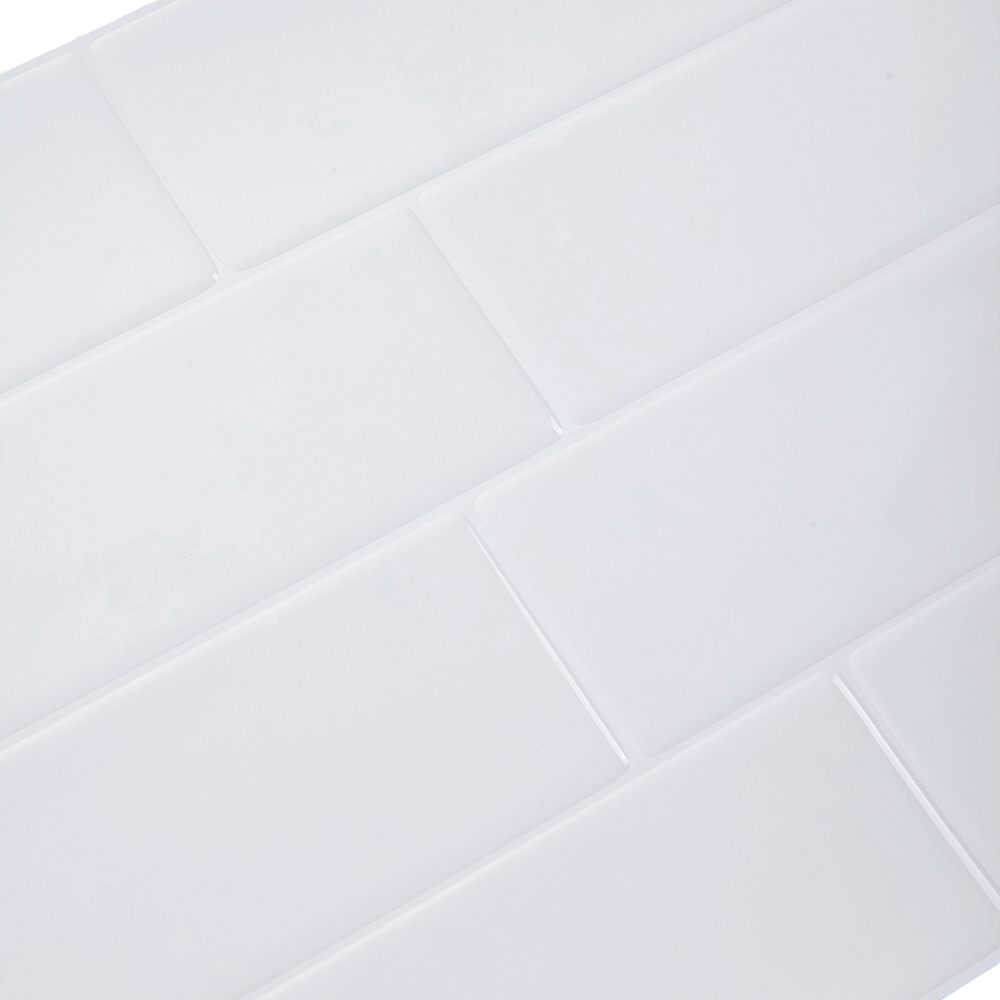Living and Home Brick Effect White Rectangle Self Adhesive Wall Sticker 10 Pack Image 5
