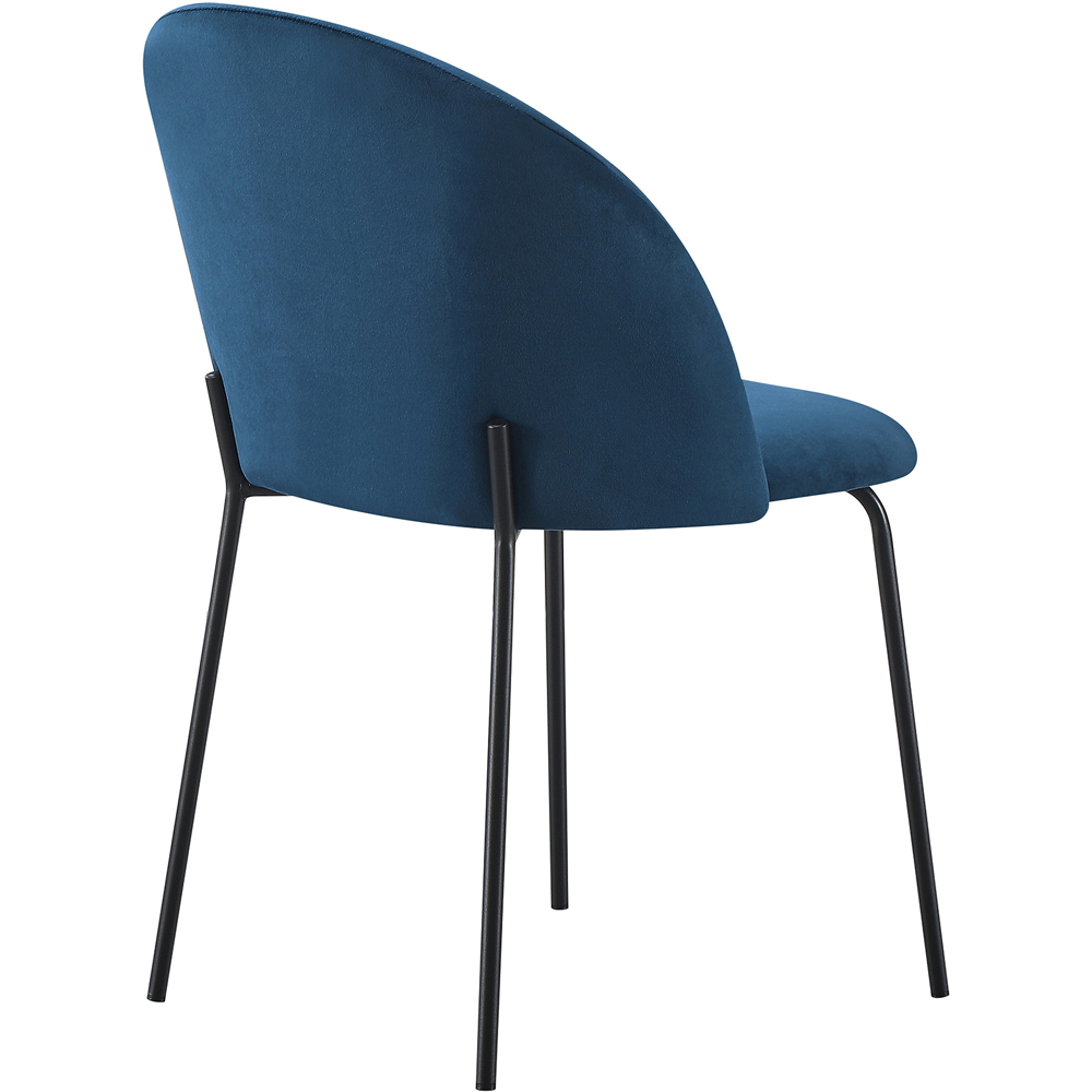Seconique Boston Set of 4 Sapphire Blue Velvet Dining Chair Image 3