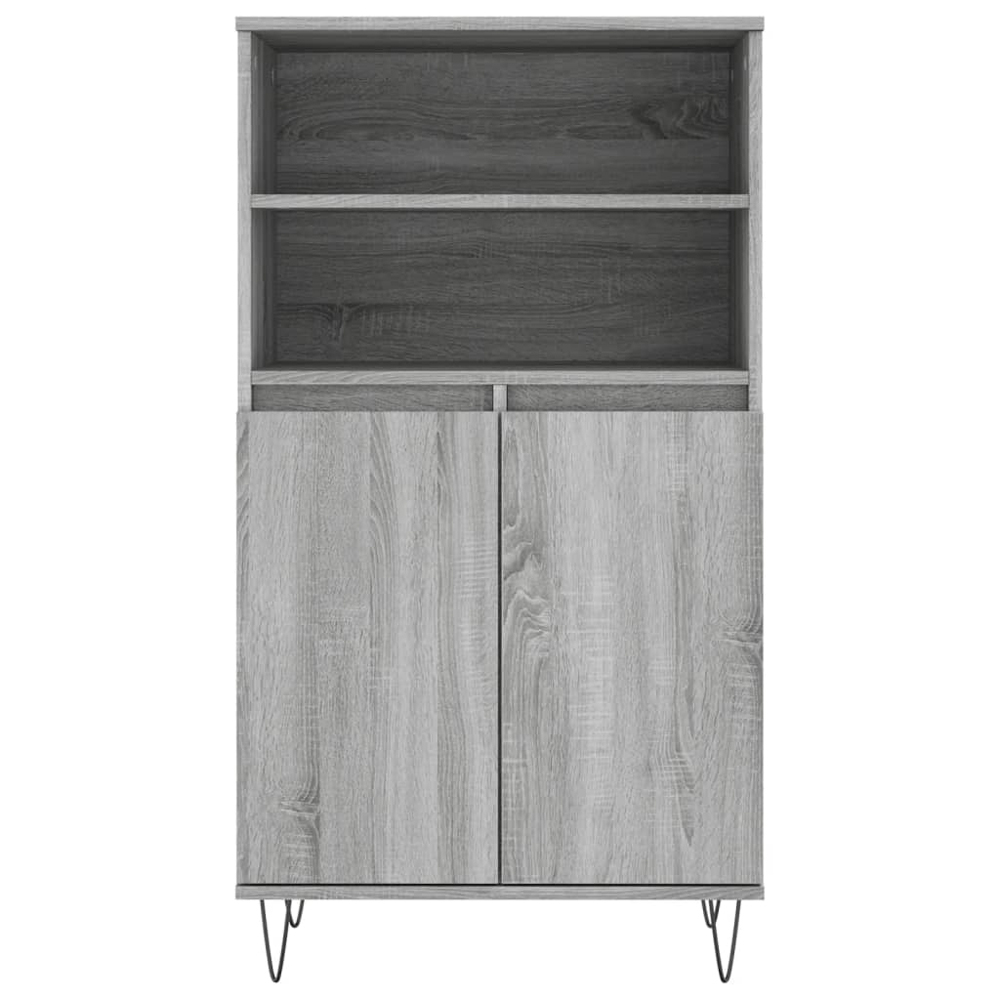 vidaXL 2 Door 2 Shelf Grey Sonoma Highboard Image 6