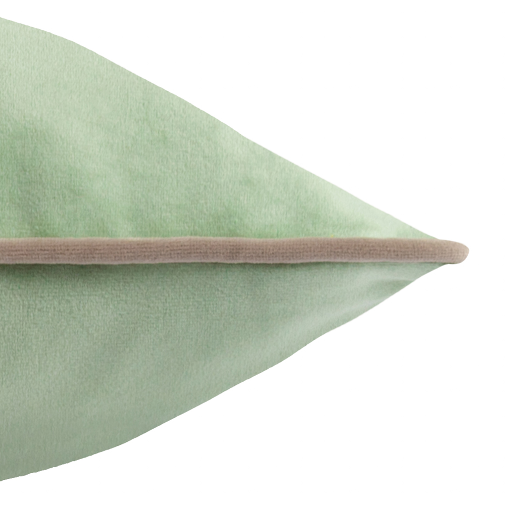Furn Meridian Eucalyptus and Natural Velvet Cushion 55 x 55cm Image 4