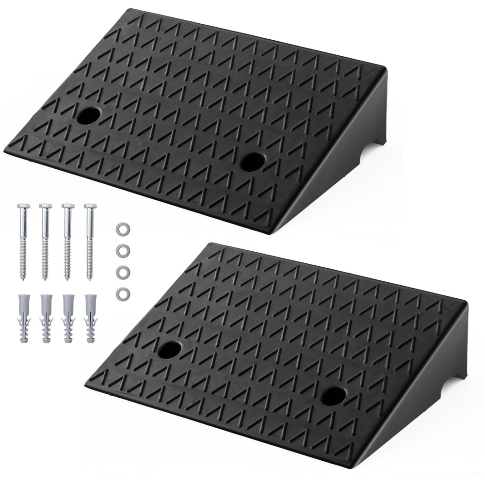 Costway Portable Curb Ramp with Predrilled Holes and 4 Expansion Bolts 2 Pack Image 1