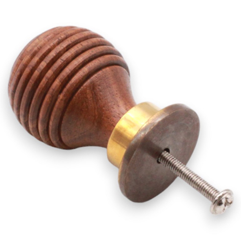 Spira Brass Rosewood Preston Aged Brass Cupboard Knob 35mm Image 3