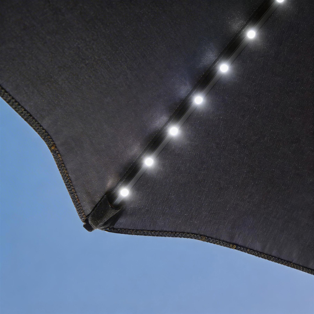 Home Source Soletta Grey Solar LED Crank and Tilt Parasol 3m Image 4