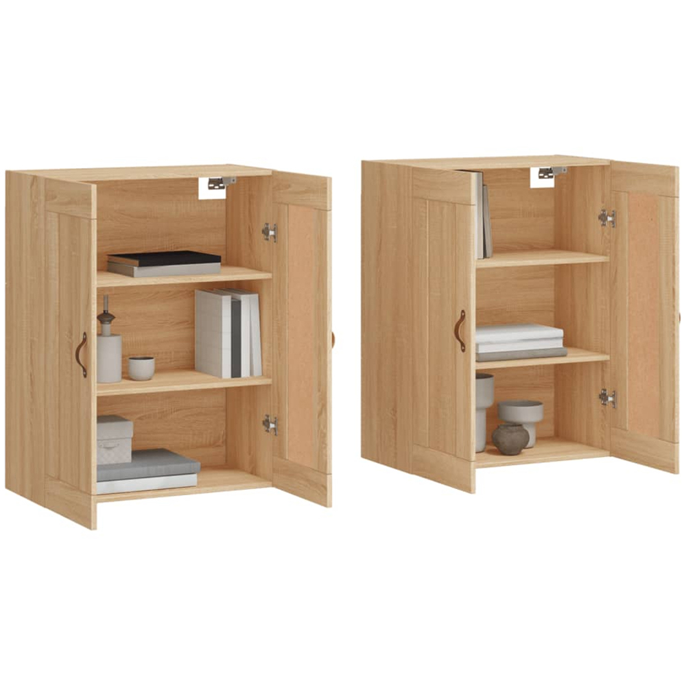vidaXL 2 Door Brown Sonoma Oak Wall Mounted Cabinet 2 Pack Image 3
