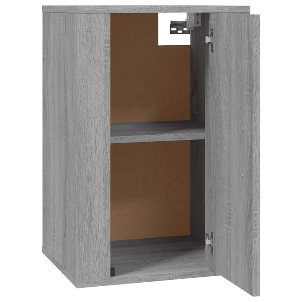 vidaXL Single Drawer Grey Sonoma Wall Mounted TV Cabinet Set of 2 Image 8