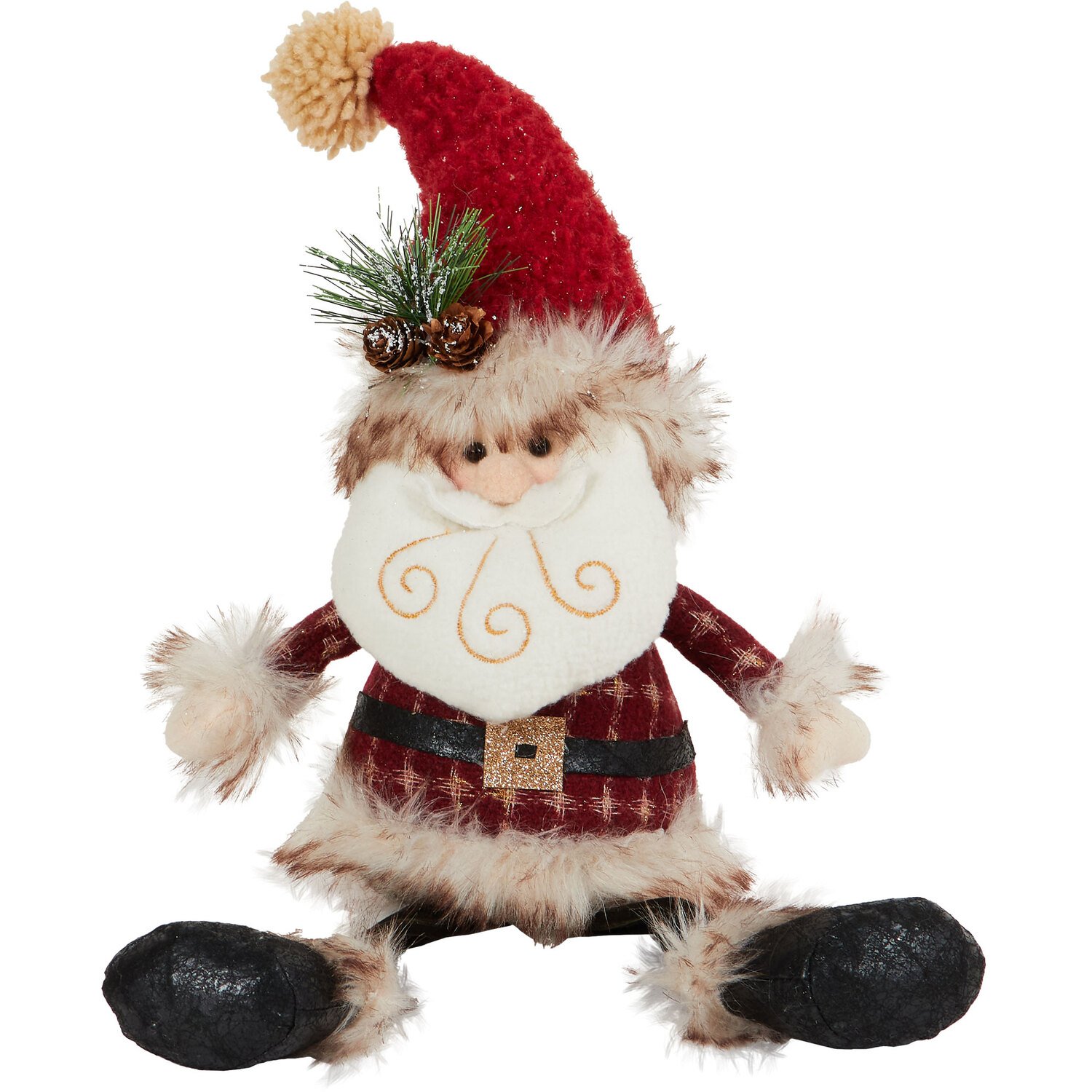 Traditional Sitting Snowman or Santa - Multicolour Image 5