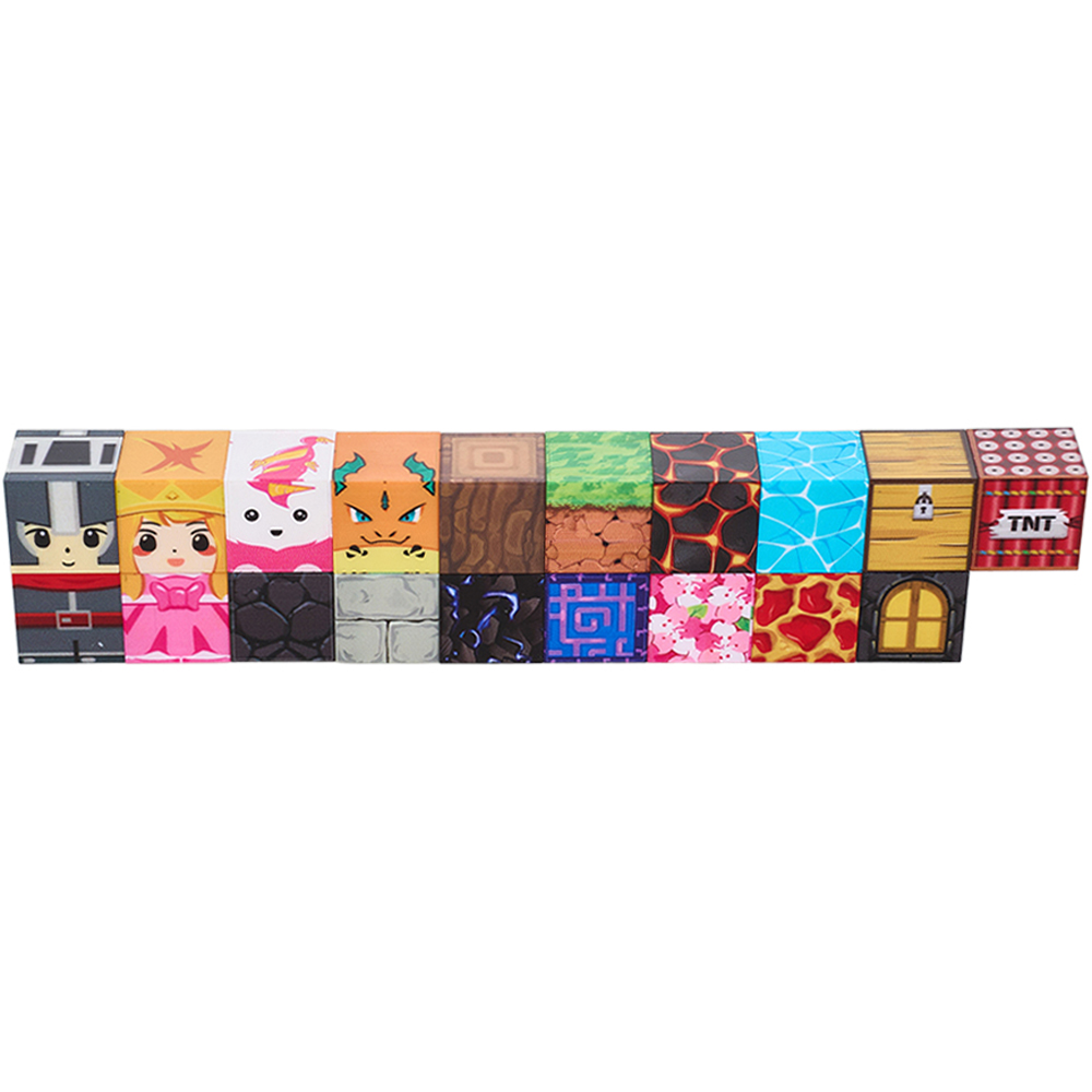 H&O Direct 175 Piece Princess and Knight Magnetic Building Block Cube Set Image 2