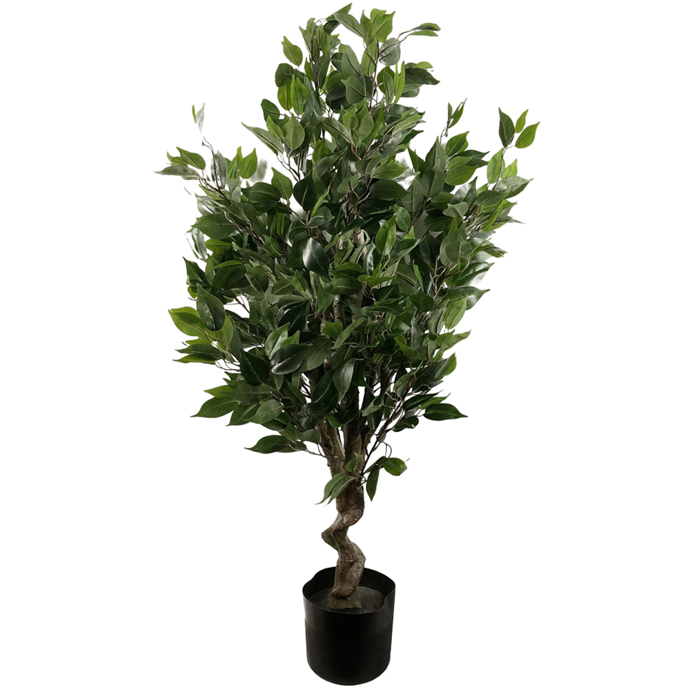 Leaf Evergreen Twist Ficus Artificial Tree 3.6ft Image 1
