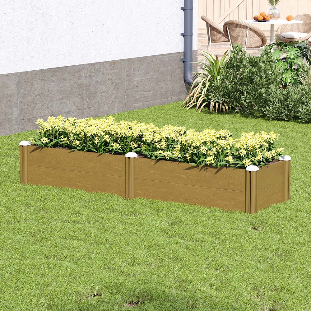 Living and Home Woodgrain Effect Plastic Raised Garden Bed 54 x 197cm Image 5