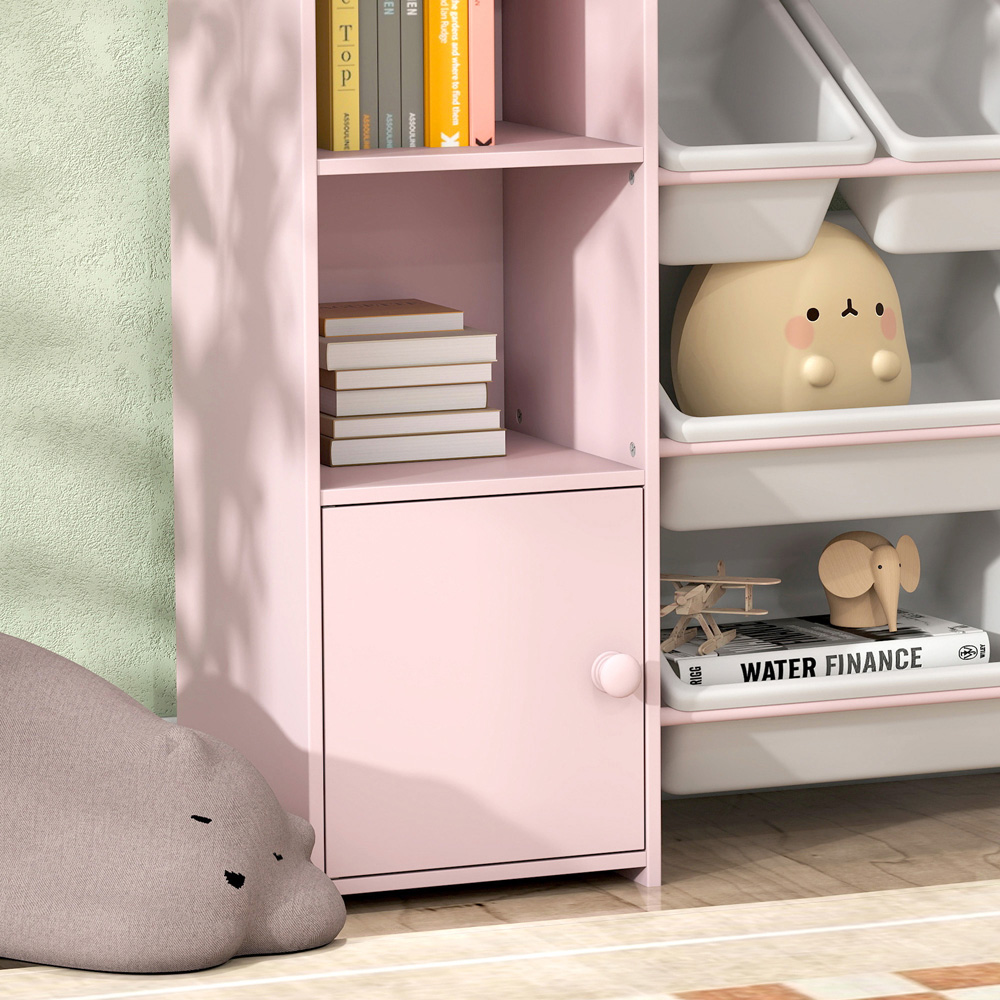 AIYAPLAY 2 Door 7 Shelf Pink Kids Toy Storage Organiser with 8 Removable Storage Bins Image 5