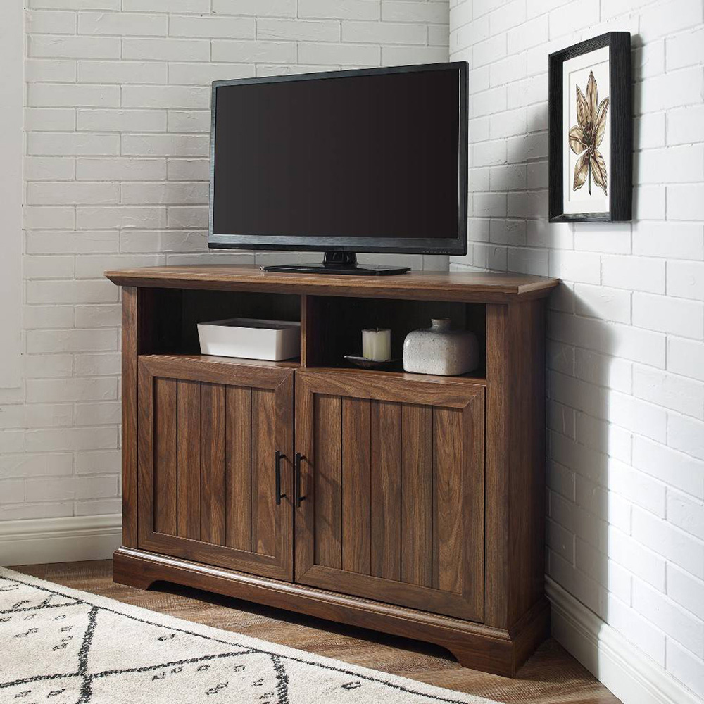 Centurion Savannah 2 Door 2 Shelf Walnut Corner TV Cabinet Image 7