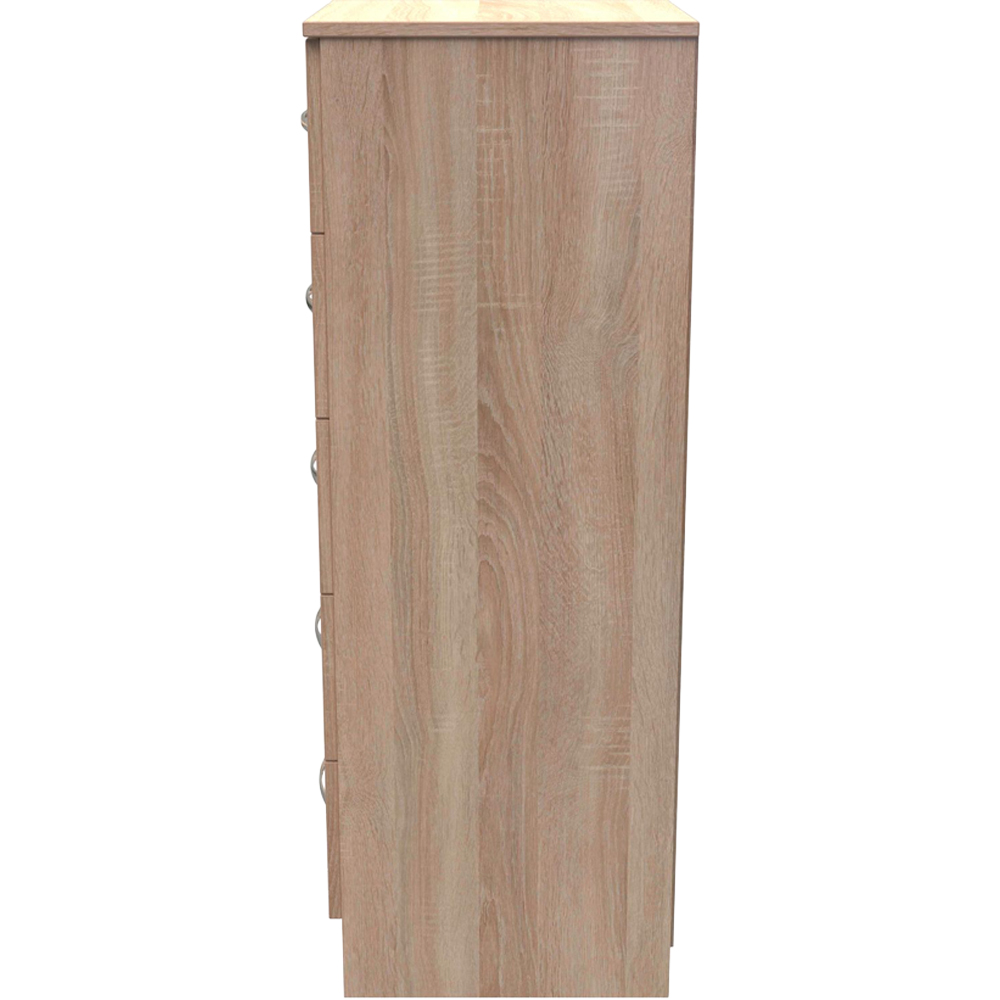 Crowndale Avin 5 Drawer Bardolino Oak Bedside Cabinet Image 4