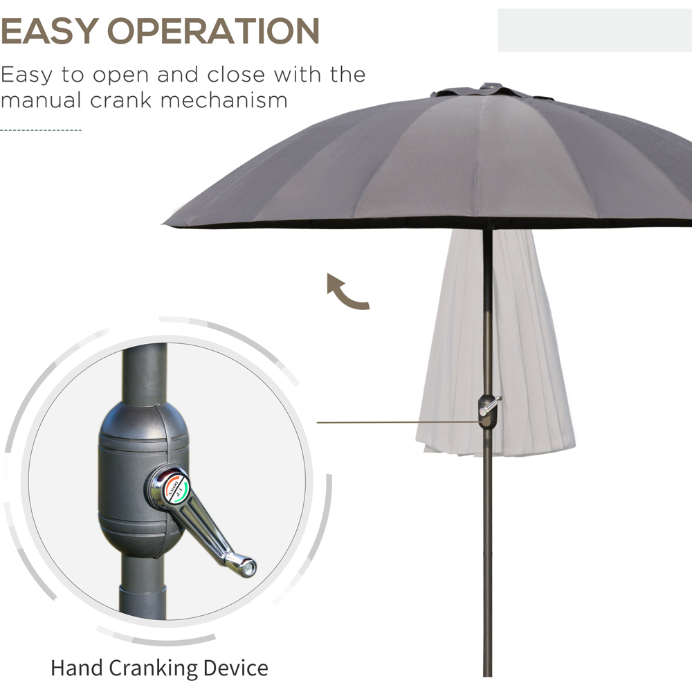 Outsunny Dark Grey Crank and Tilt Parasol 2m Image 4