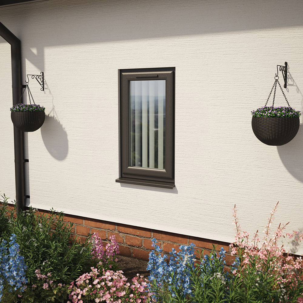 Crystal Black and White RH Side Hung Obscure Triple Glazed Window 610 x 965mm Image 2